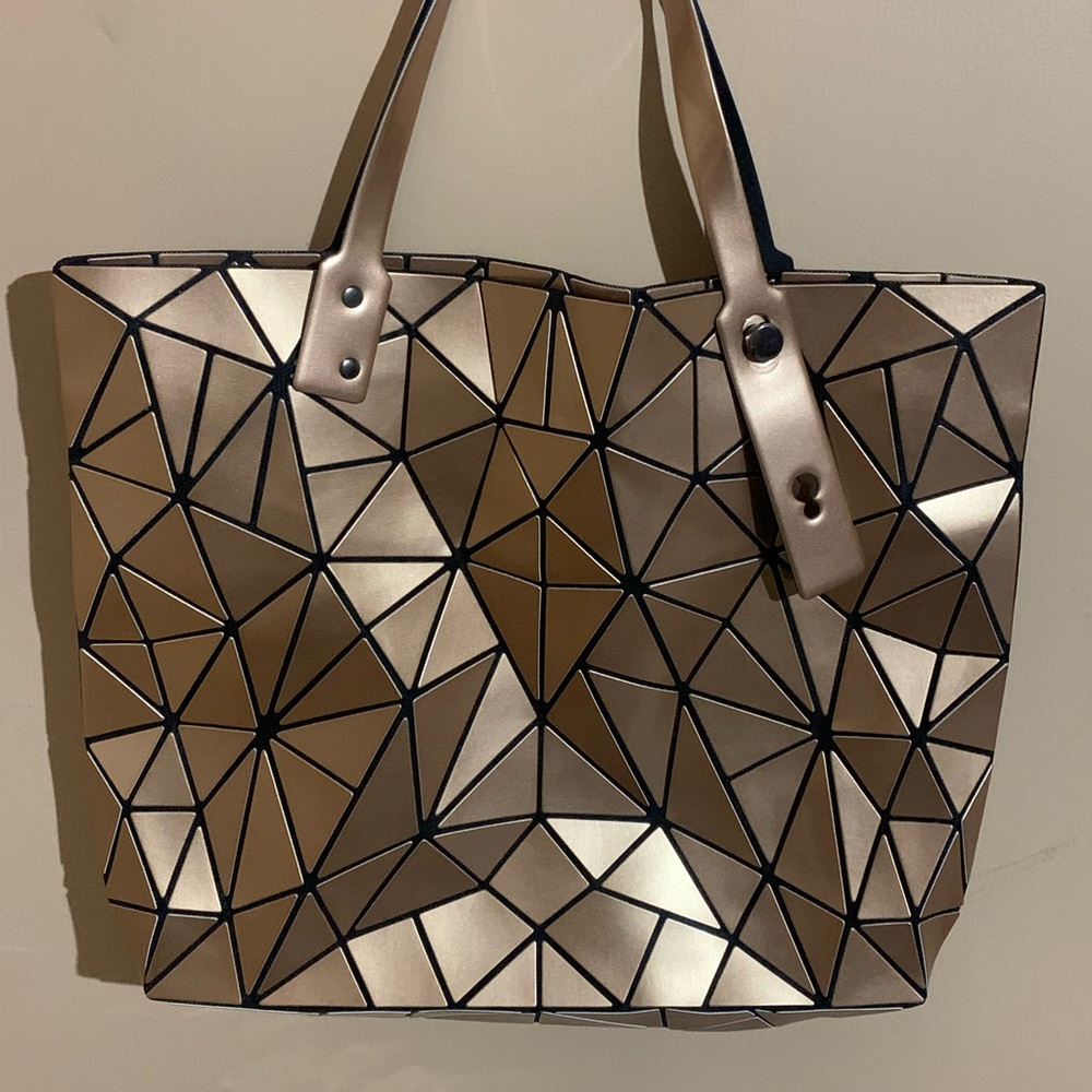 Patterned Tote Bag - Gold